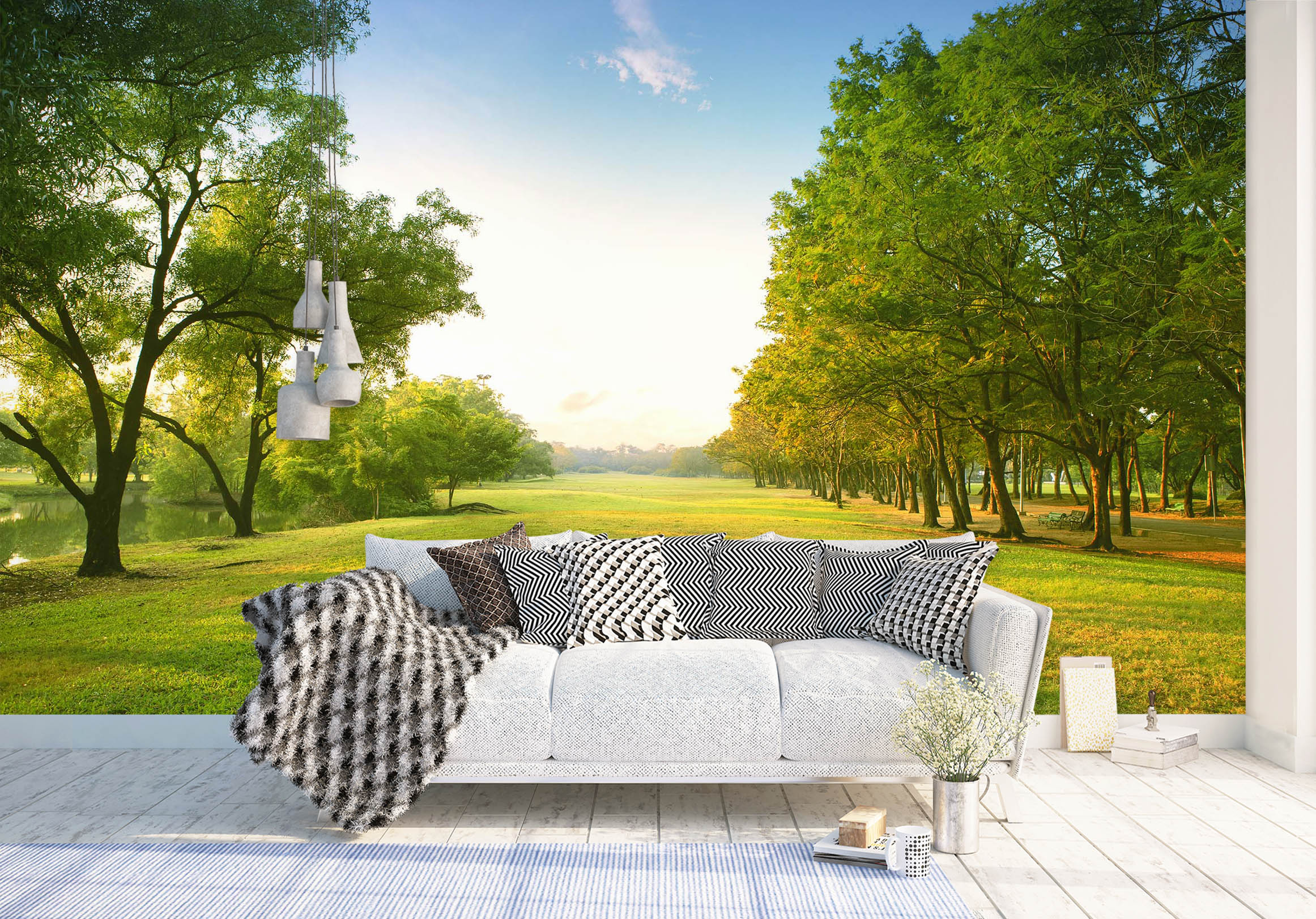 3D Meadow Tree 1455 Wall Murals