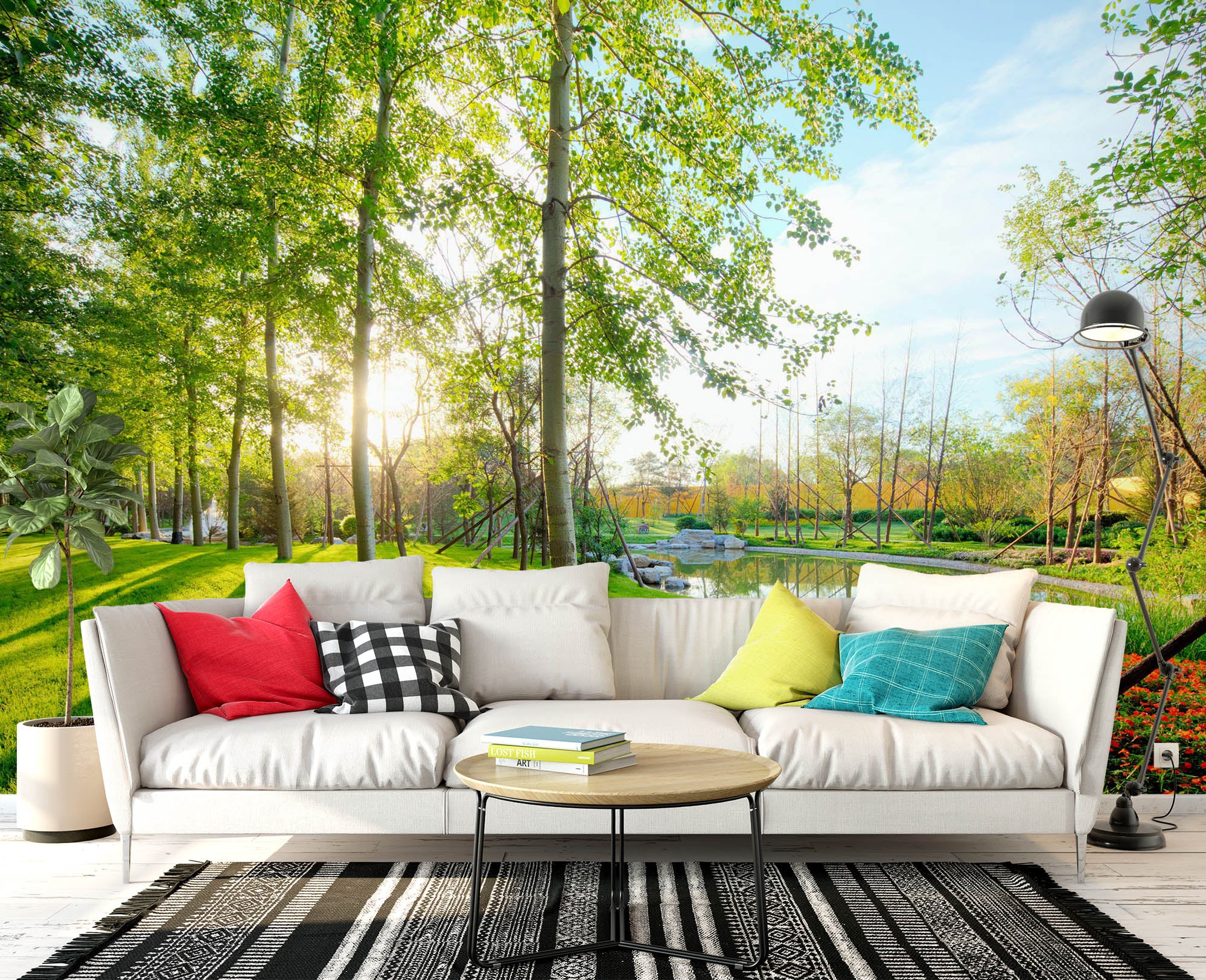 3D Woods Sun 1509 Wall Murals