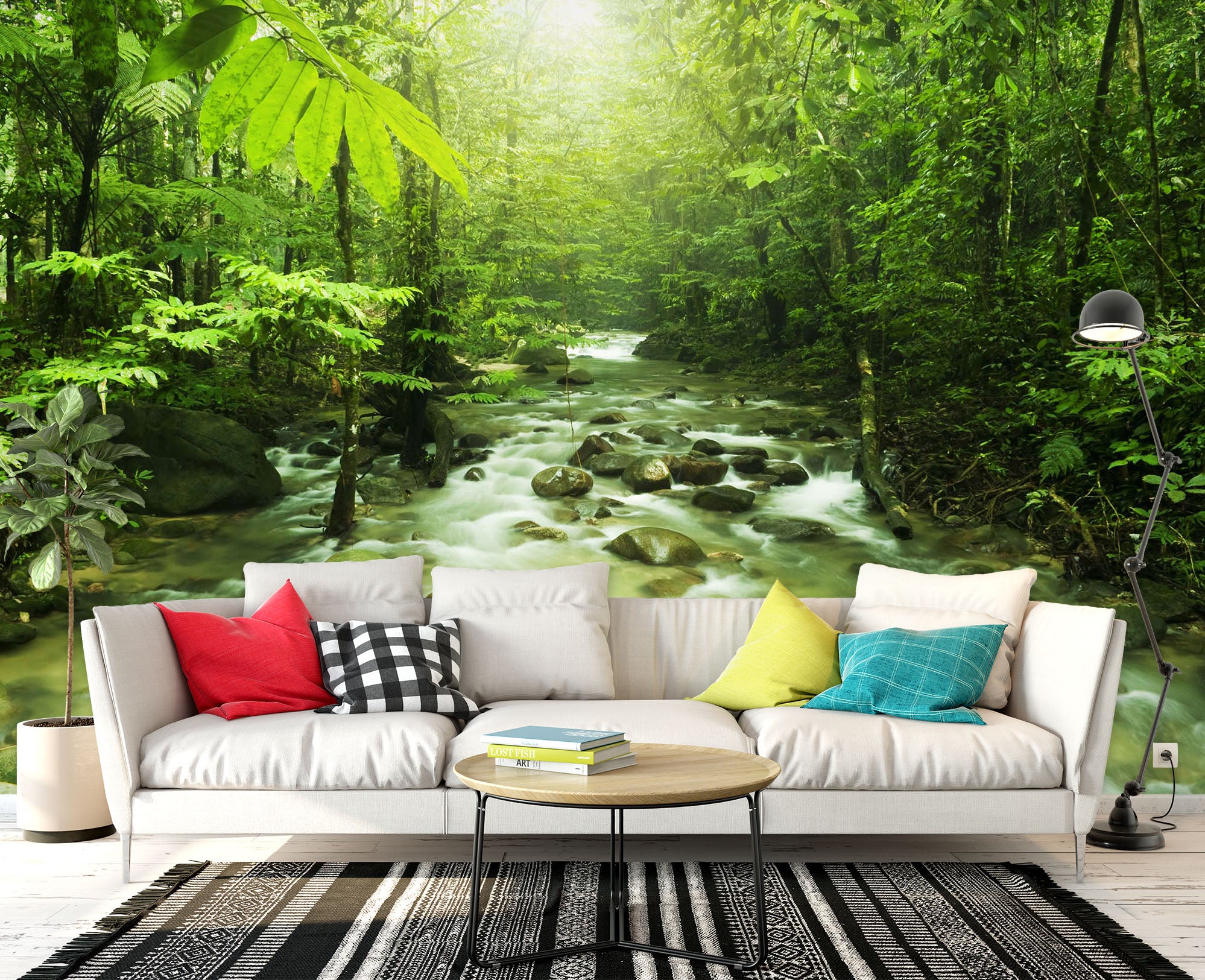 3D Stream Stones 1437 Wall Murals