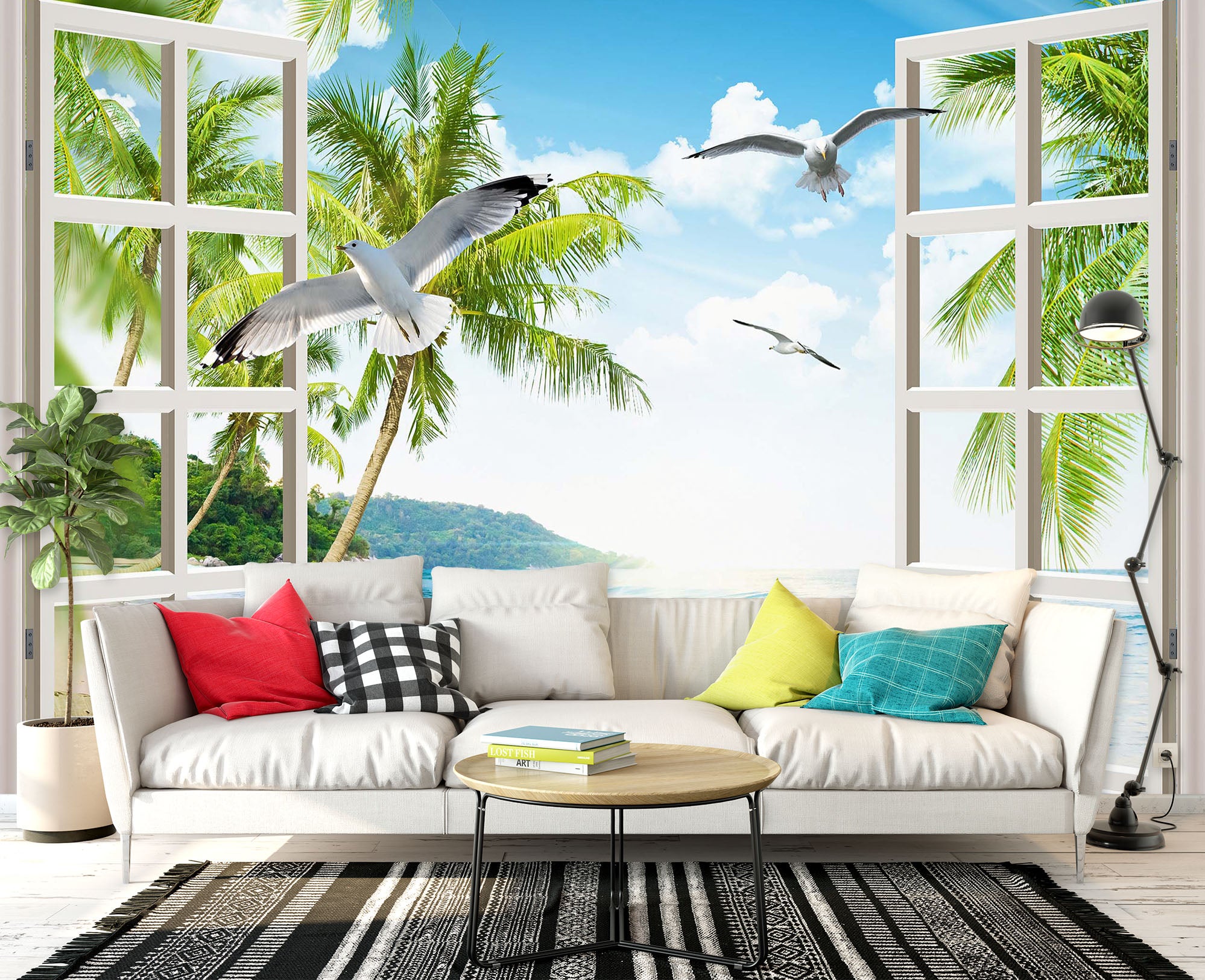 3D Coconut Palm Tree 1450 Wall Murals