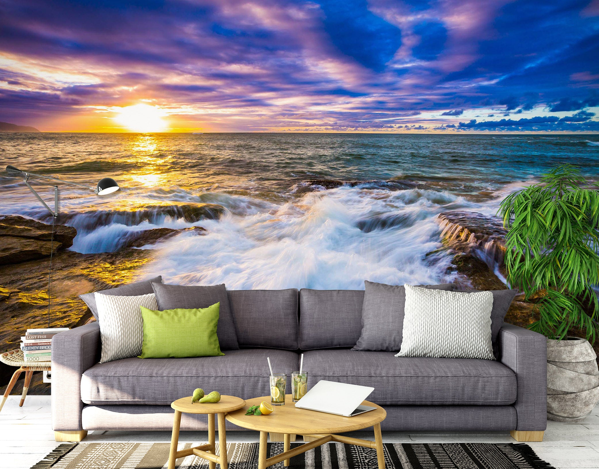 3D Sunset 1488 Wall Murals