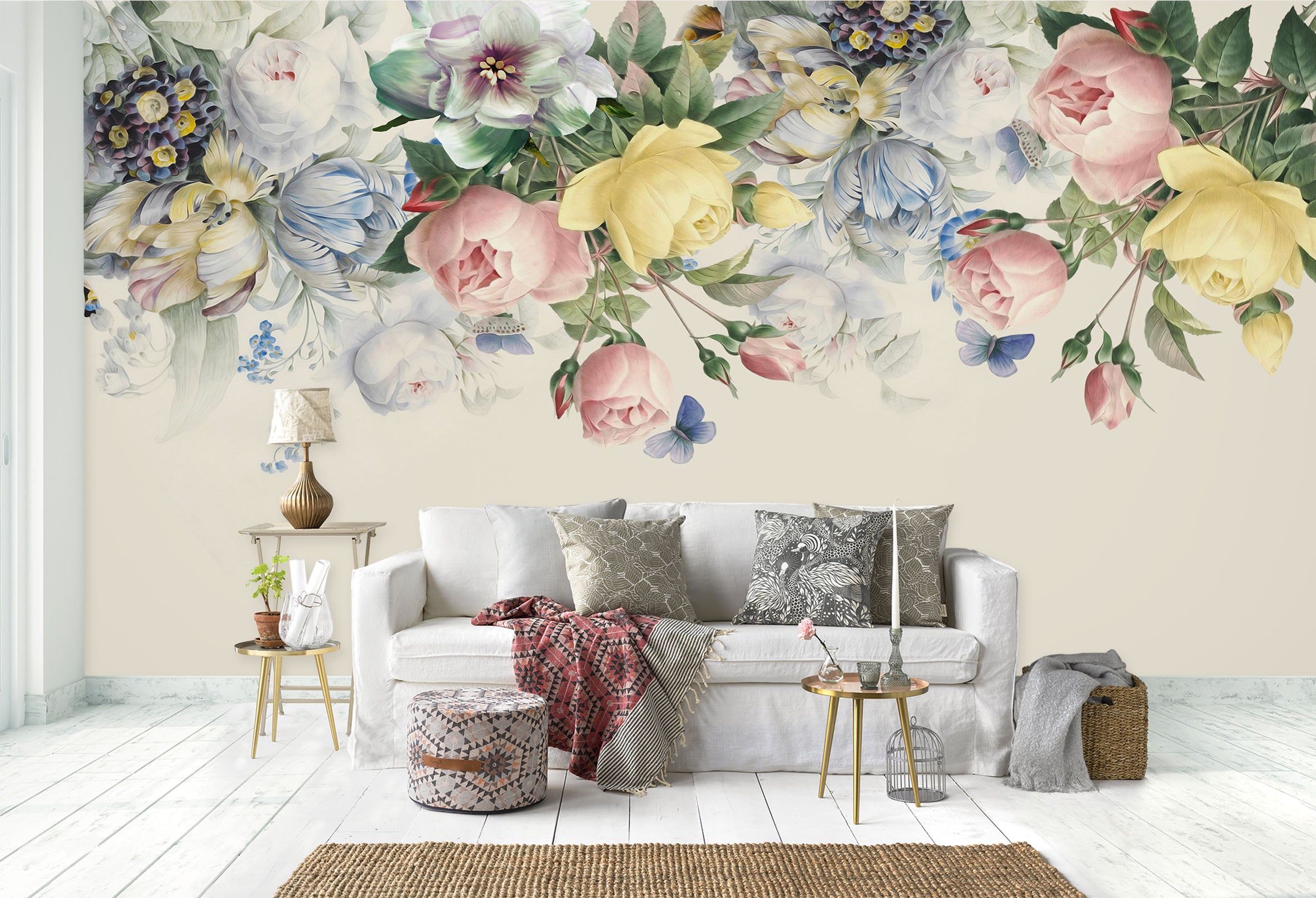 3D Painted Flowers 1537 Wall Murals