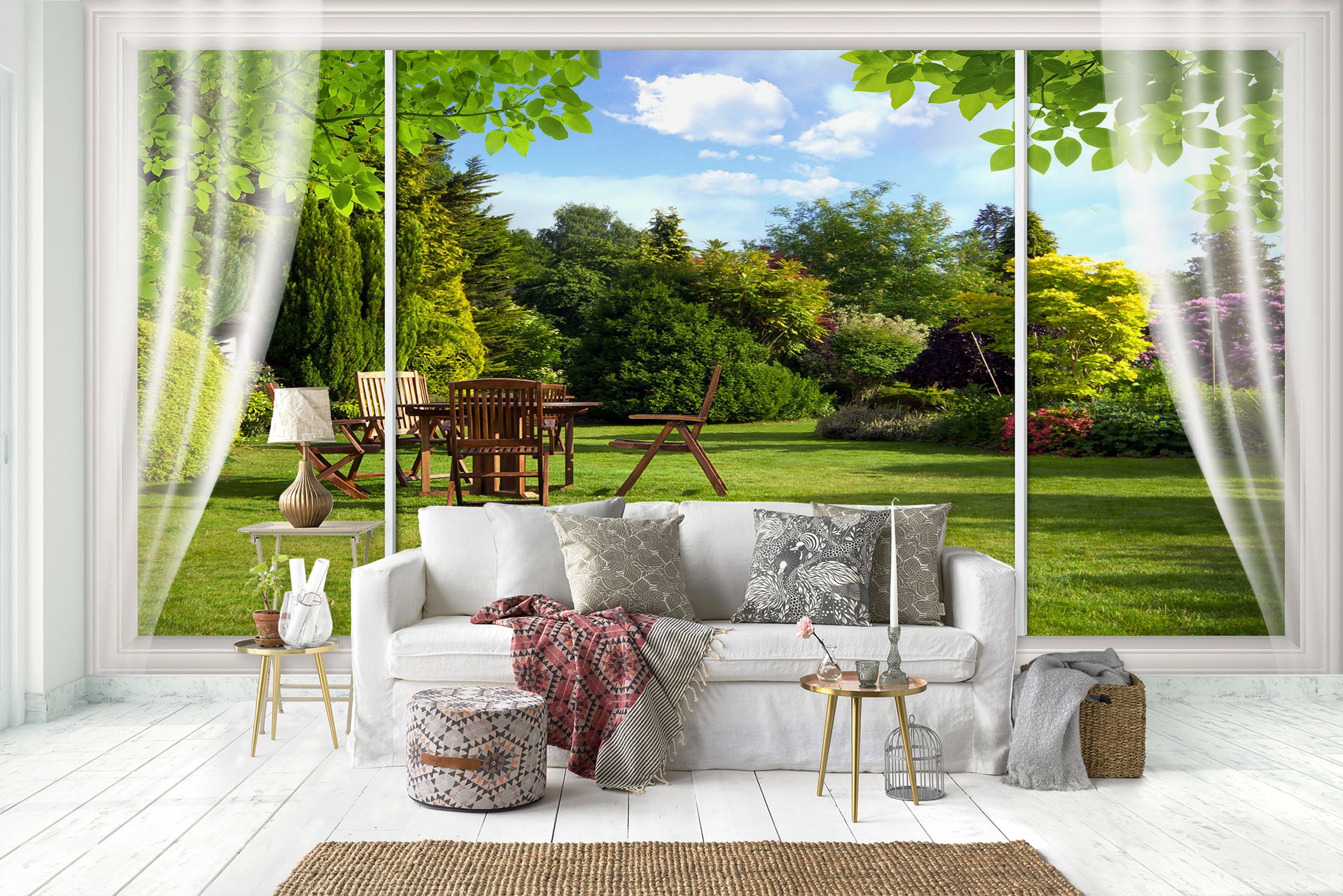 3D Garden Tables 1479 Wall Murals