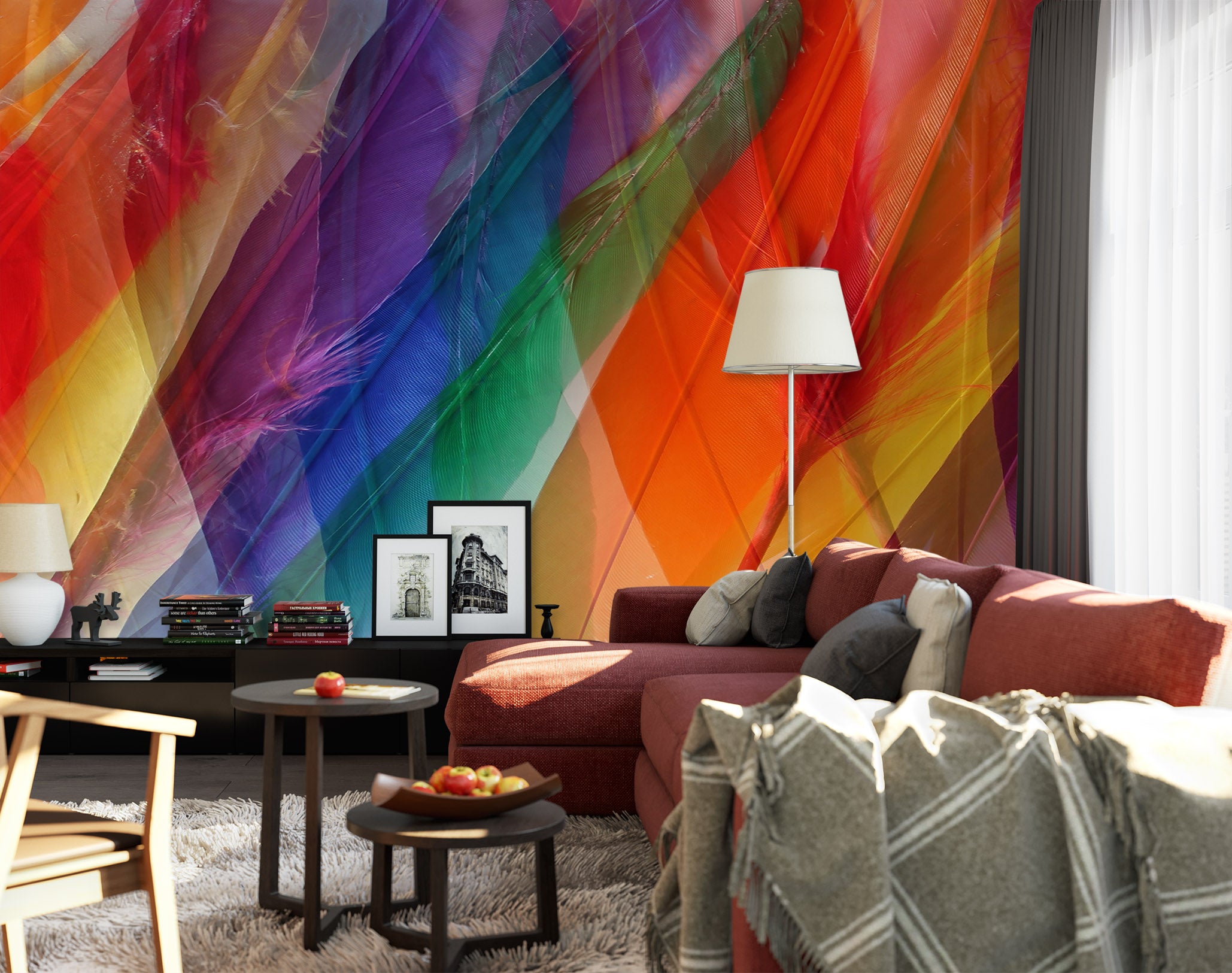 3D Colored Feathers 71069 Shandra Smith Wall Mural Wall Murals