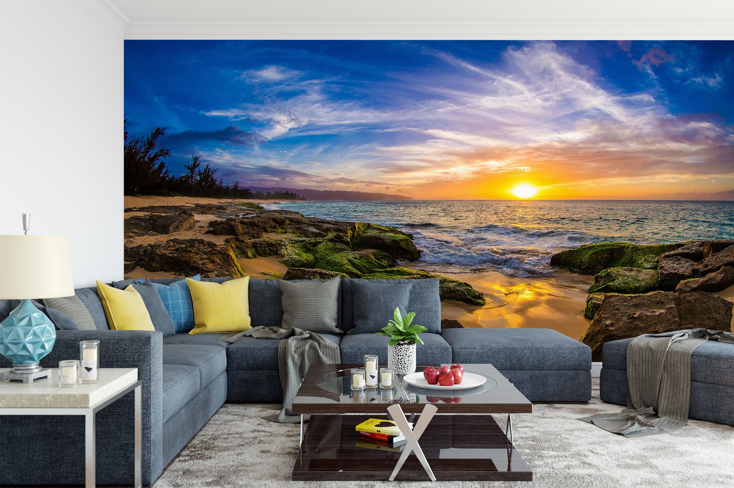 3D Sunset Beach 2013 Wall Murals