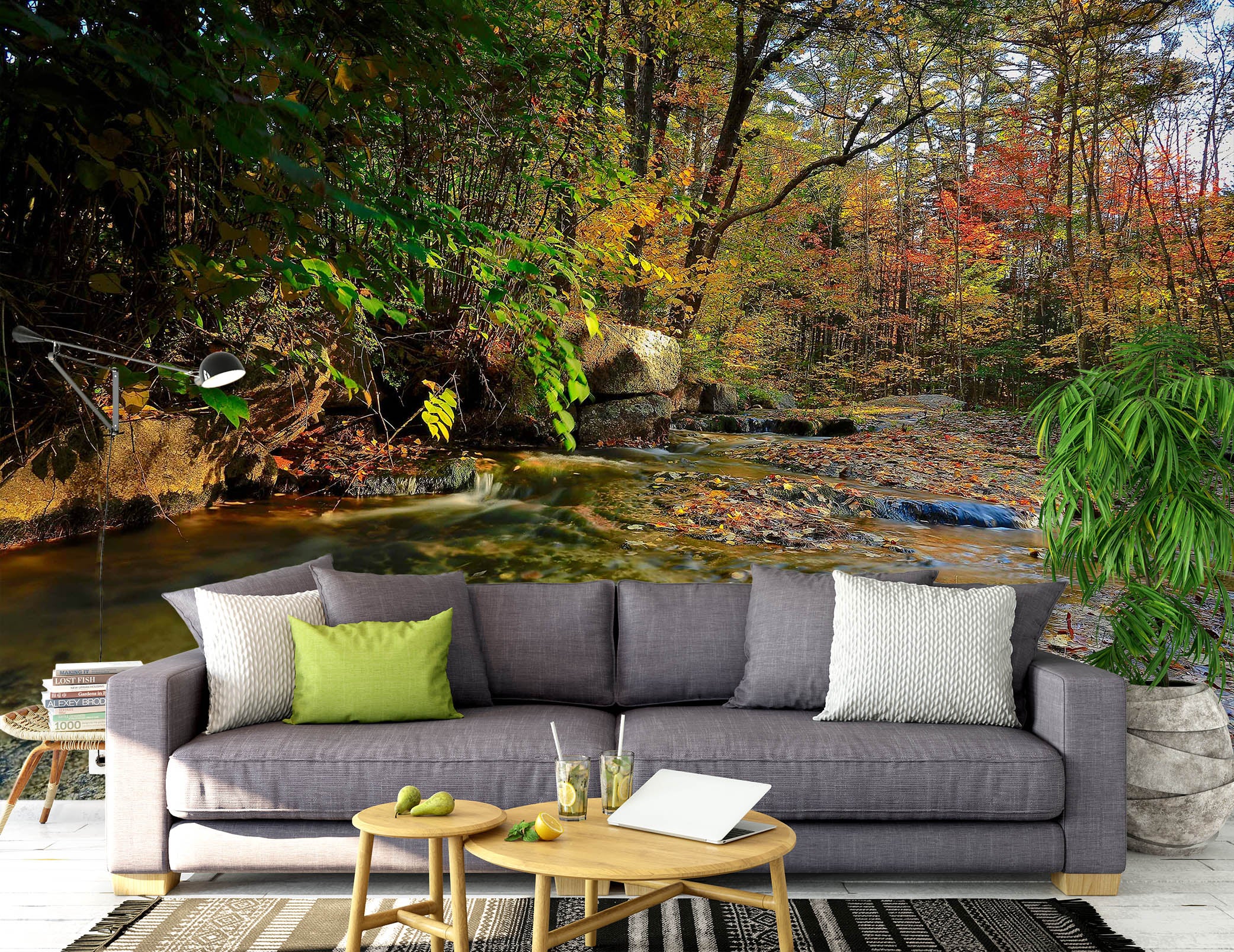 3D Woods Creek 62095 Kathy Barefield Wall Mural Wall Murals