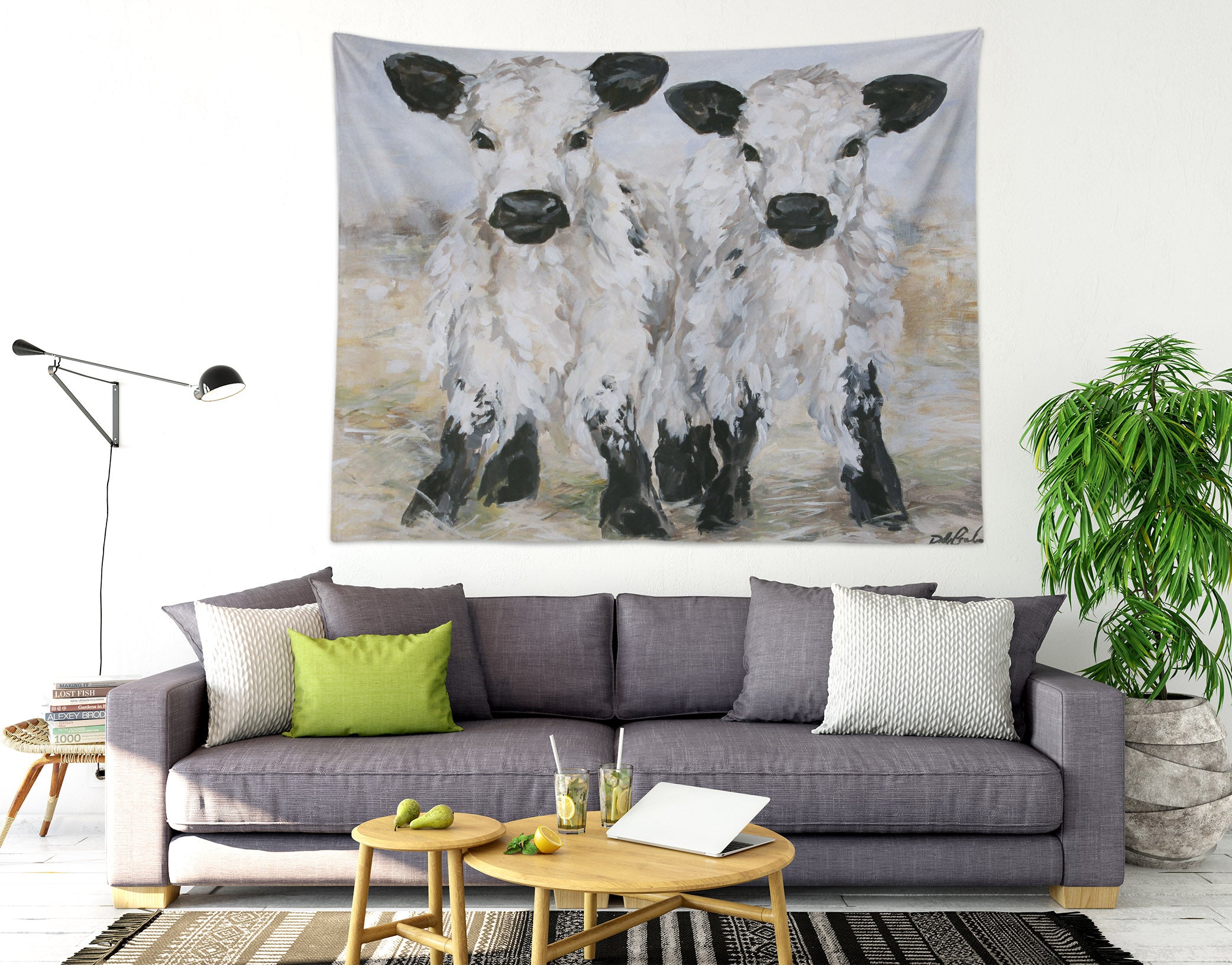 3D White Calf 7805 Debi Coules Tapestry Hanging Cloth Hang