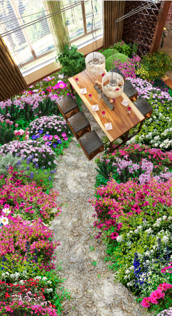 3D Flowering 038 Floor Mural Wallpaper AJ Wallpaper 2