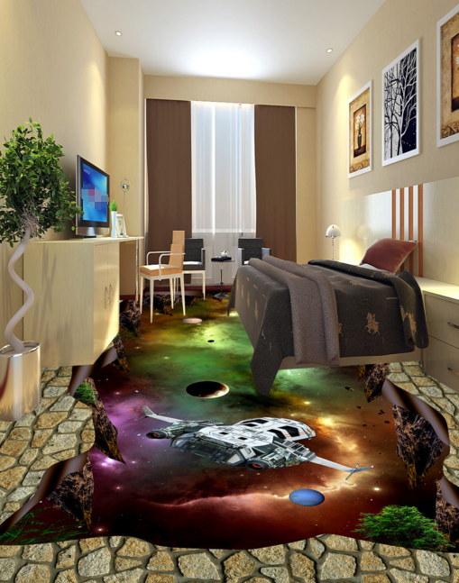 3D Interstellar Exploration 366 Floor Mural Wallpaper Murals Rug & Mat Print Epoxy waterproof bath floor
