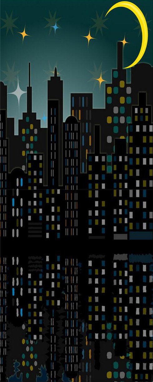 3D night under the stars door mural Wallpaper AJ Wallpaper