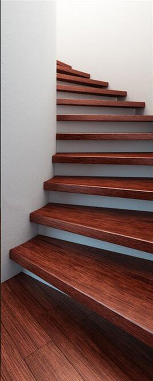 3D wooden stairs door mural Wallpaper AJ Wallpaper