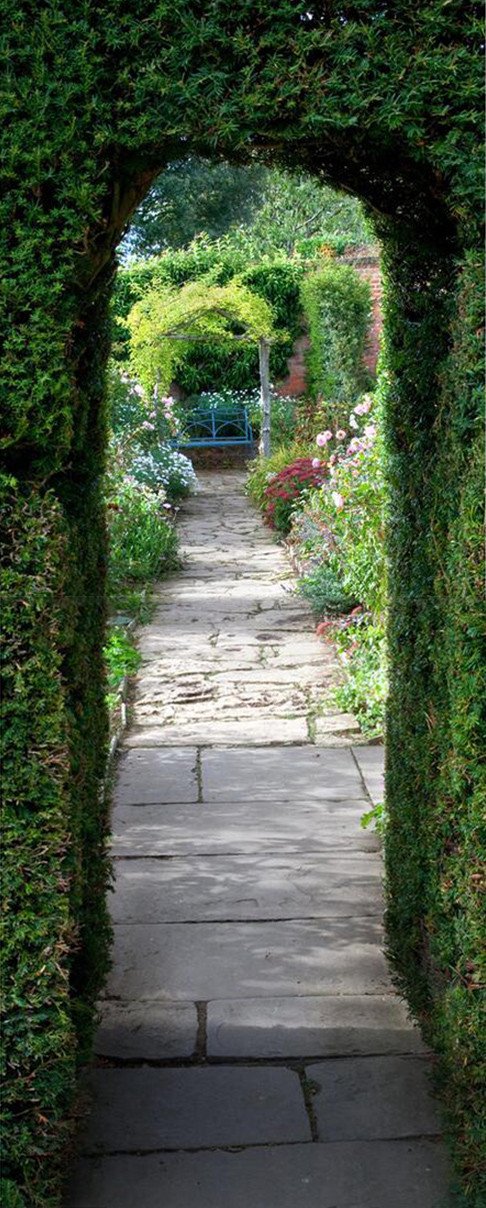 3D green tree hole door mural Wallpaper AJ Wallpaper