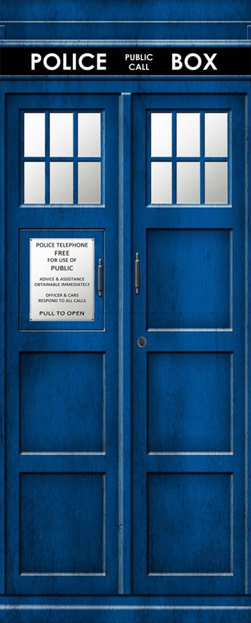 3D Police box painting door mural Wallpaper AJ Wallpaper