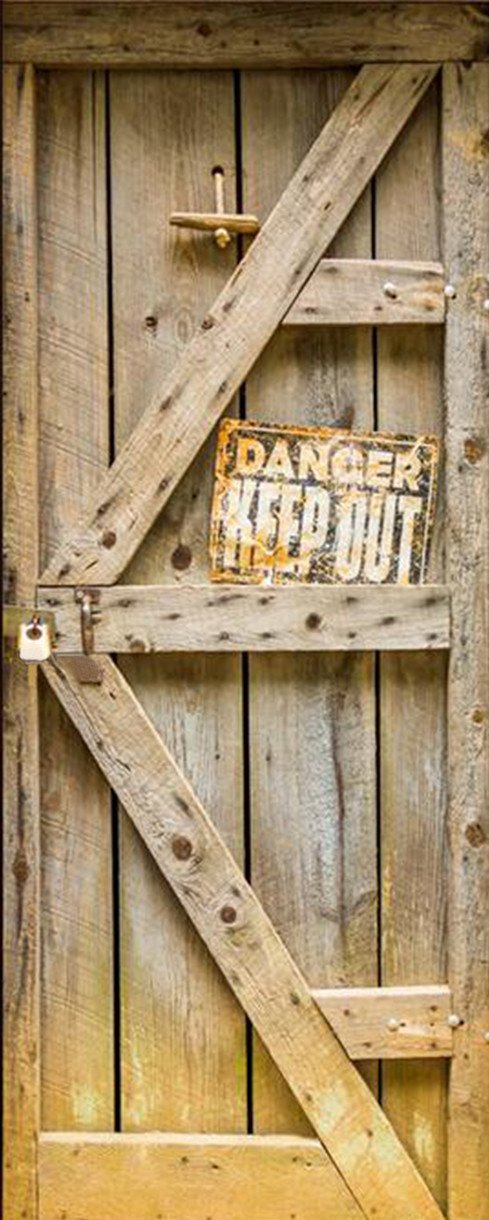 3D wood material painting door mural Wallpaper AJ Wallpaper