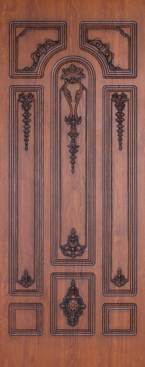 3D red painted carved door mural Wallpaper AJ Wallpaper