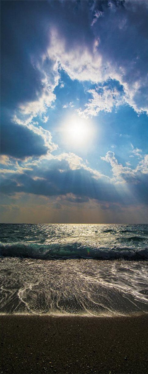 3D sand beach surf door mural Wallpaper AJ Wallpaper