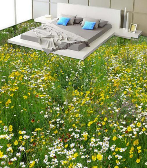 3D Lush Wildflowers Floor Mural Wallpaper AJ Wallpaper 2