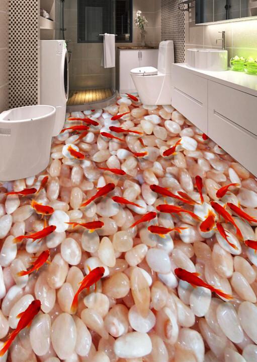 3D Rounded Pebbles Floor Mural Wallpaper AJ Wallpaper 2