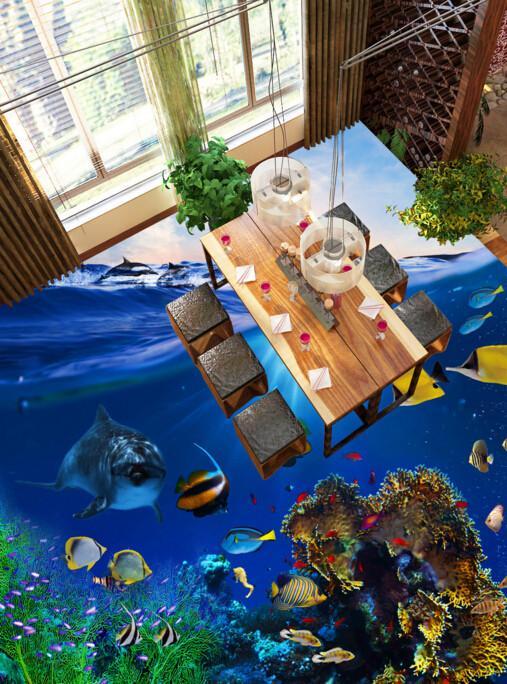 3D Crystal Clear Sea Floor Mural Wallpaper AJ Wallpaper 2