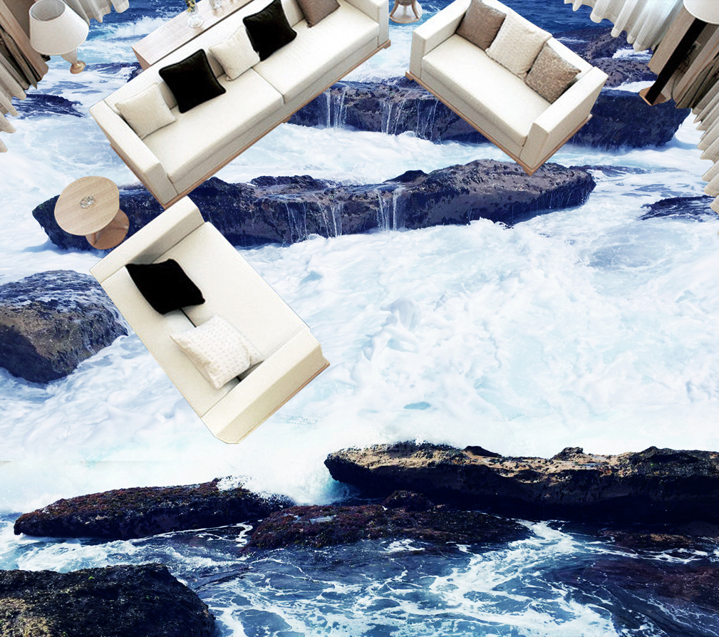 3D Frozen Stone 593 Floor Mural Wallpaper Murals Rug & Mat Print Epoxy waterproof bath floor