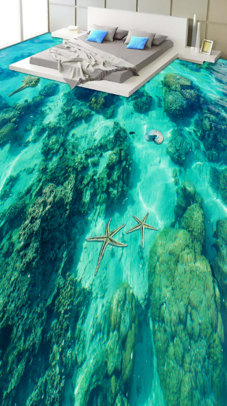 3D Green River 081 Floor Mural Wallpaper AJ Wallpaper 2