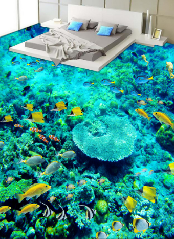 3D Yellow Croaker 355 Floor Mural Wallpaper AJ Wallpaper 2