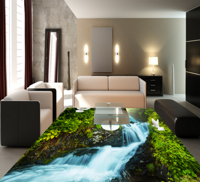 3D Green Hills And Green Waters 361 Floor Mural Wallpaper Murals Rug & Mat Print Epoxy waterproof bath floor