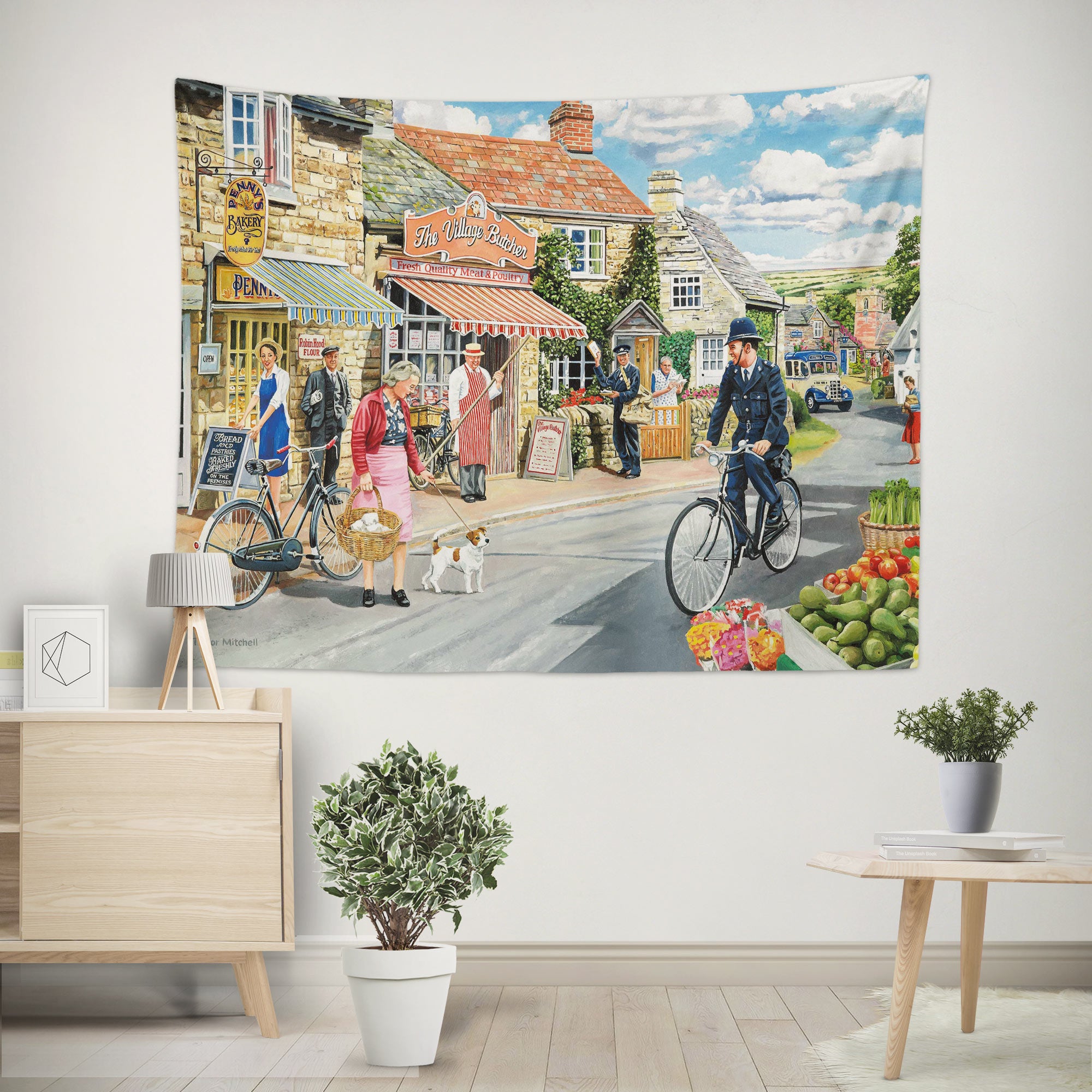 3D Village 112104 Trevor Mitchell Tapestry Hanging Cloth Hang