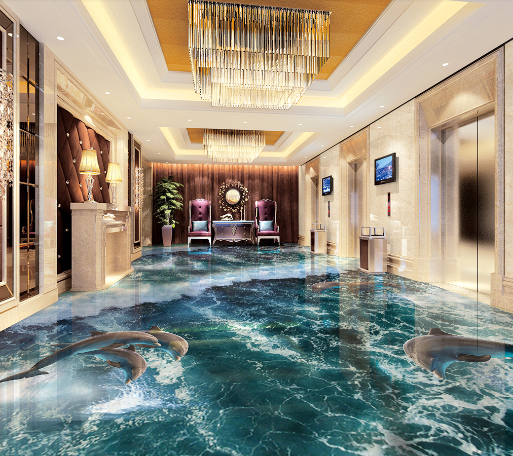 3D Turquoise Water 563 Floor Mural Wallpaper Murals Rug & Mat Print Epoxy waterproof bath floor