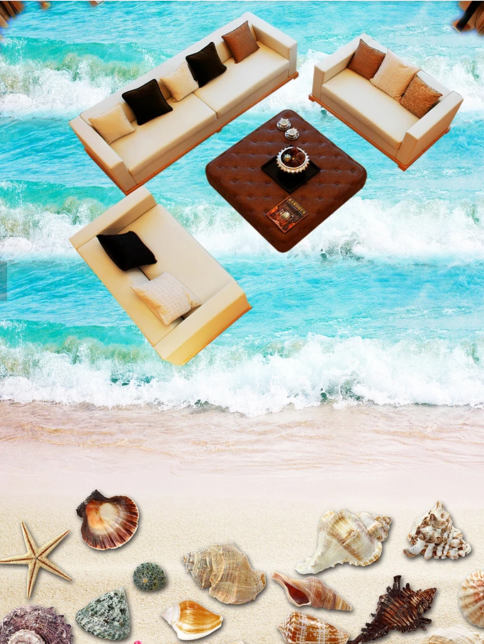 3D Layers Of Waves 573 Floor Mural Wallpaper Murals Rug & Mat Print Epoxy waterproof bath floor