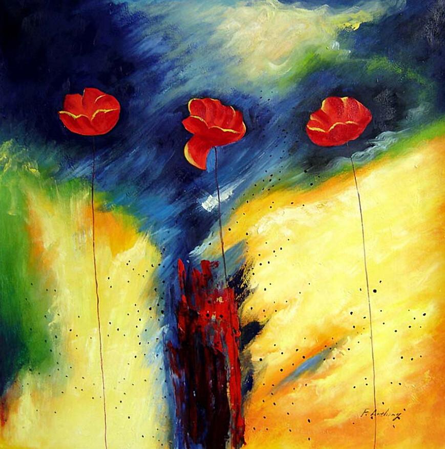 Three Red Flowers Wallpaper AJ Wallpaper 2