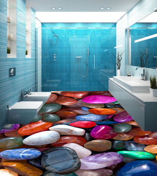 3D Colorful Stone 310 Floor Mural Wallpaper AJ Wallpaper 2