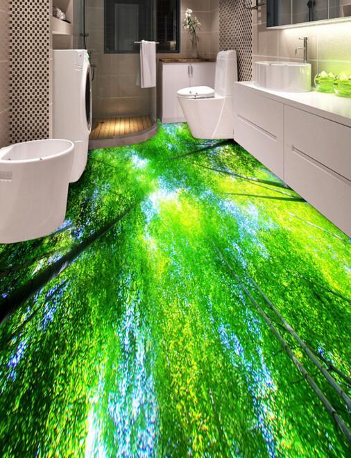 3D Bamboo Forest Top Floor Mural Wallpaper AJ Wallpaper 2