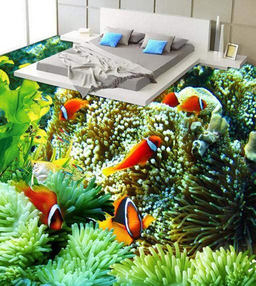 3D Coral Fauna Floor Mural Wallpaper AJ Wallpaper 2