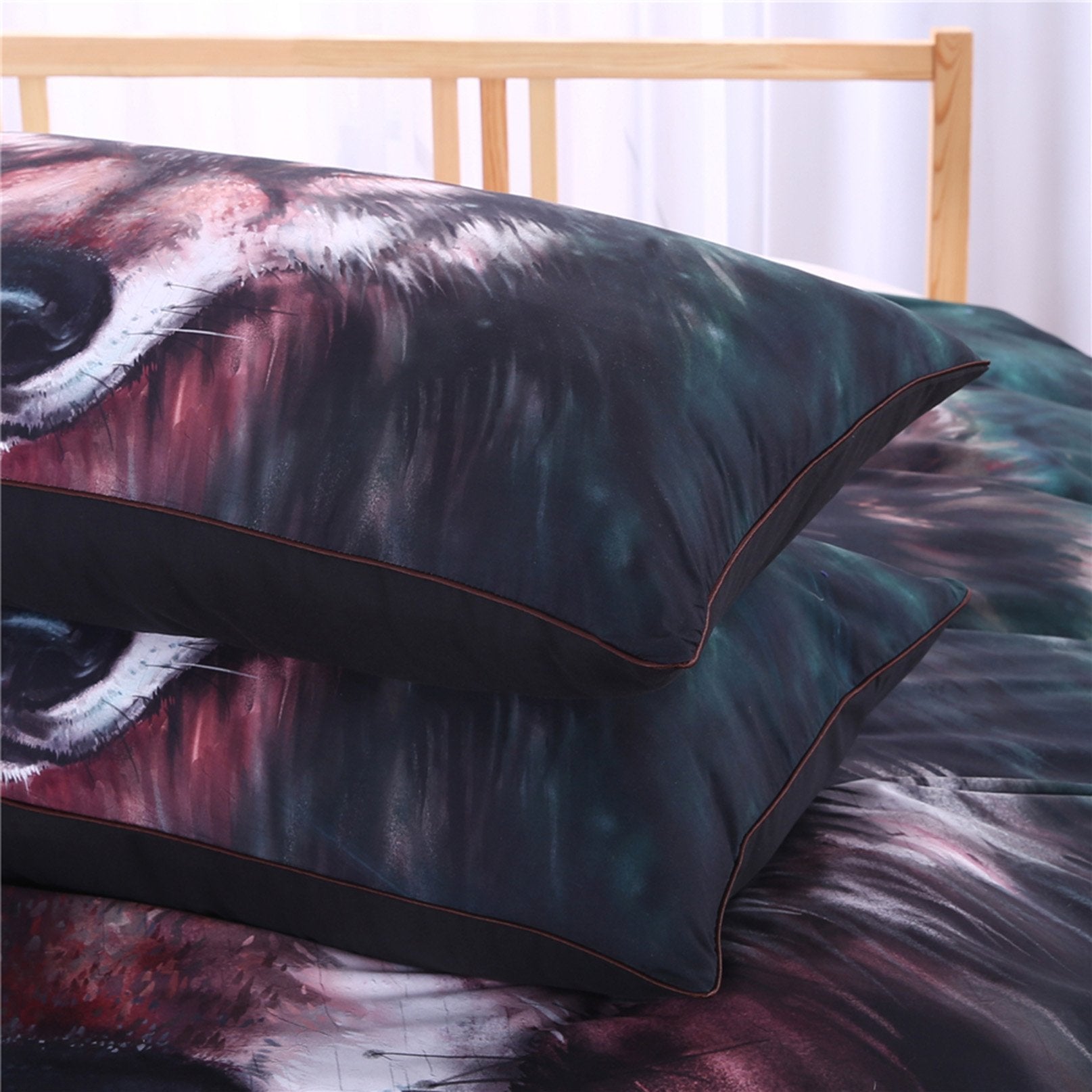 3D Oil Painting Wolf 222 Bed Pillowcases Quilt Wallpaper AJ Wallpaper
