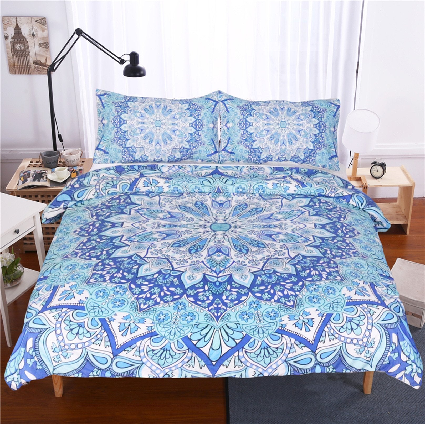 3D Elephant Blue 85 Bed Pillowcases Quilt Wallpaper AJ Wallpaper