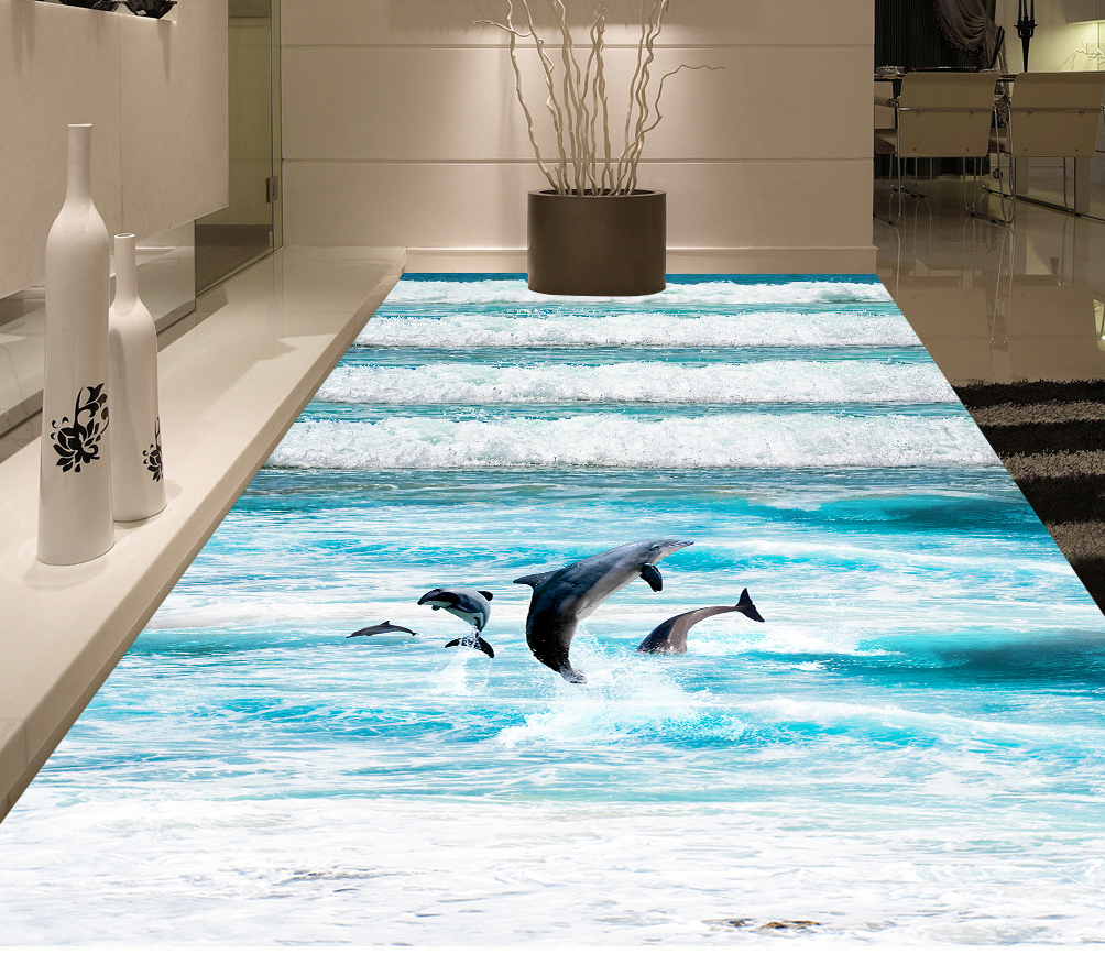 3D Layers Of Waves 584 Floor Mural Wallpaper Murals Rug & Mat Print Epoxy waterproof bath floor