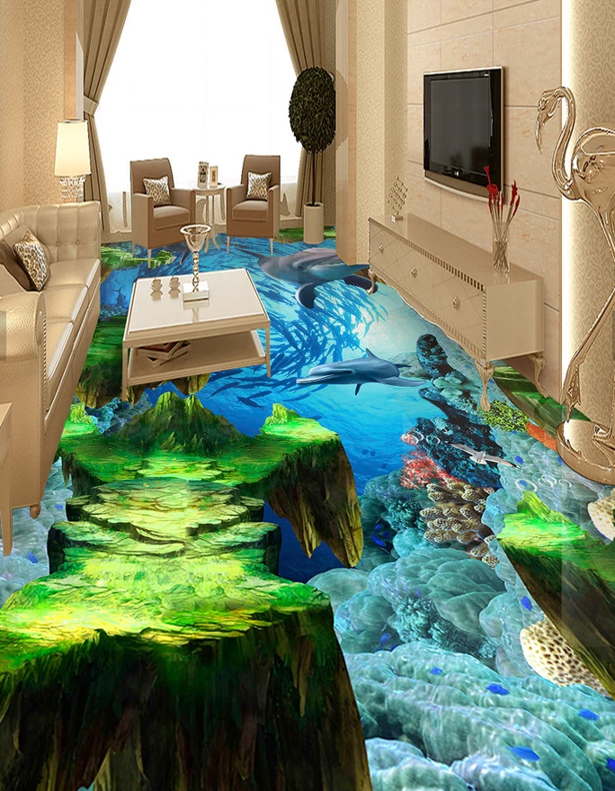 3D Ocean Fish 541 Floor Mural Wallpaper Murals Rug & Mat Print Epoxy waterproof bath floor