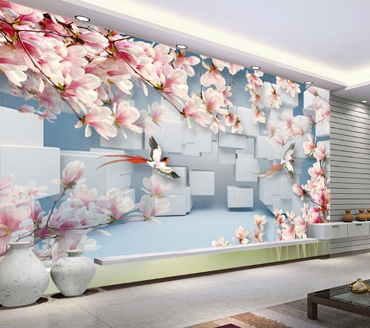 3D Swallow Peach Wallpaper AJ Wallpaper 1