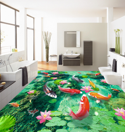 3D Big Goldfish 266 Floor Mural Wallpaper AJ Wallpaper 2