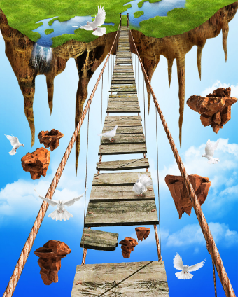 3D Single-Plank Bridge 006 Floor Mural Wallpaper AJ Wallpaper 2