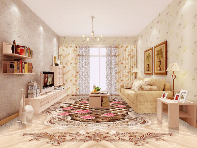 3D Small Round Blocks 1165 Floor Mural Wallpaper AJ Wallpaper 2