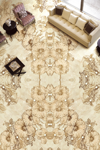 3D Orchids 032 Floor Mural Wallpaper AJ Wallpaper 2