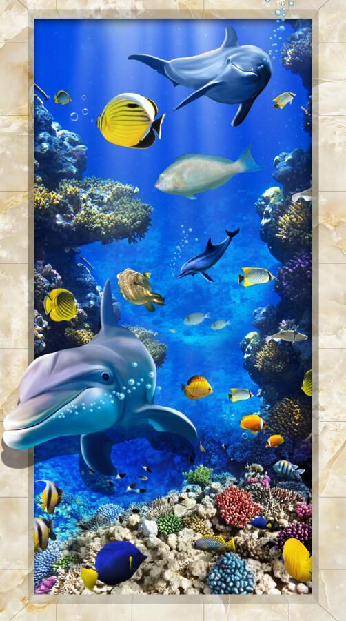 3D Beautiful Underwater World Floor Mural Wallpaper AJ Wallpaper 2