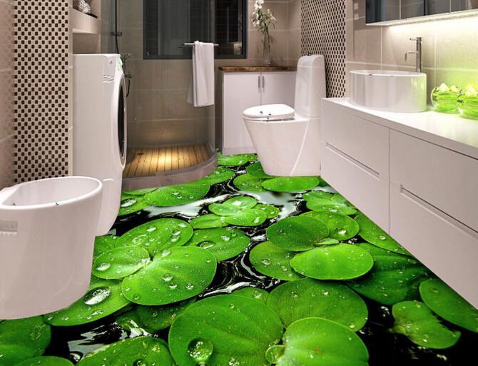 3D Floating Plants Floor Mural Wallpaper AJ Wallpaper 2
