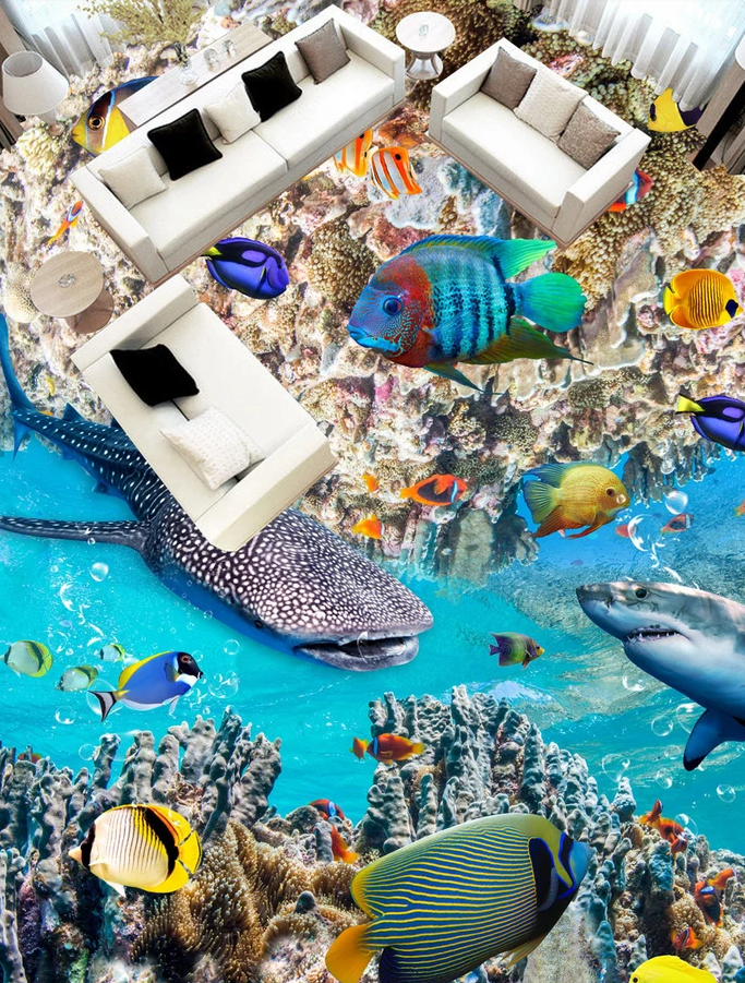 3D Sea Fish 518 Floor Mural Wallpaper Murals Rug & Mat Print Epoxy waterproof bath floor
