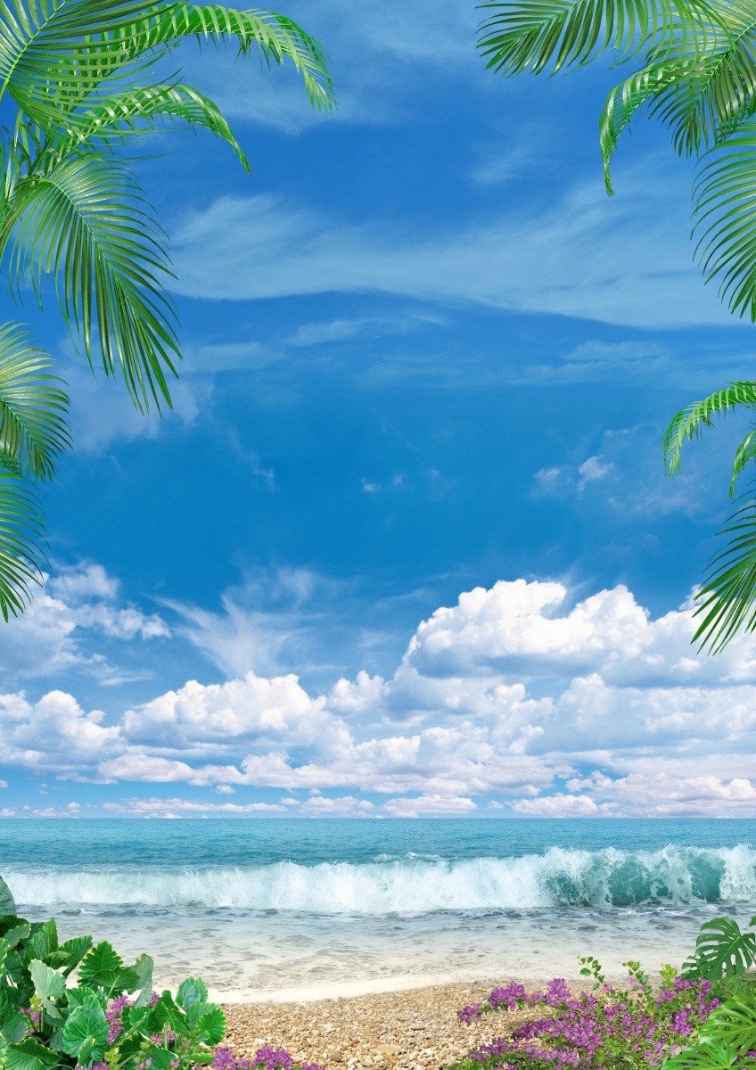 3D Pretty Beach Scenery 312 Stair Risers Wallpaper AJ Wallpaper