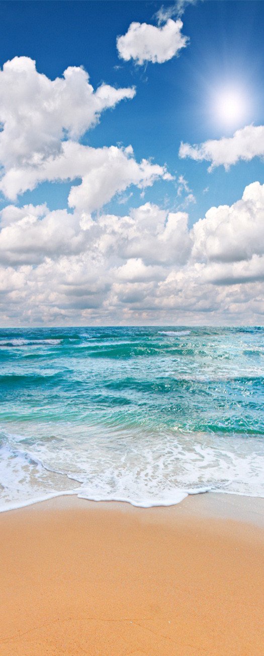 3D the blue sky and white clouds door mural Wallpaper AJ Wallpaper