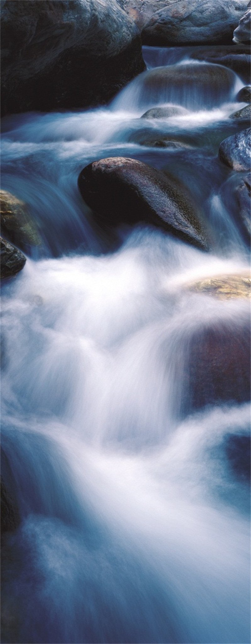 3D Flowing Rocks Stream 754 Stair Risers Wallpaper AJ Wallpaper