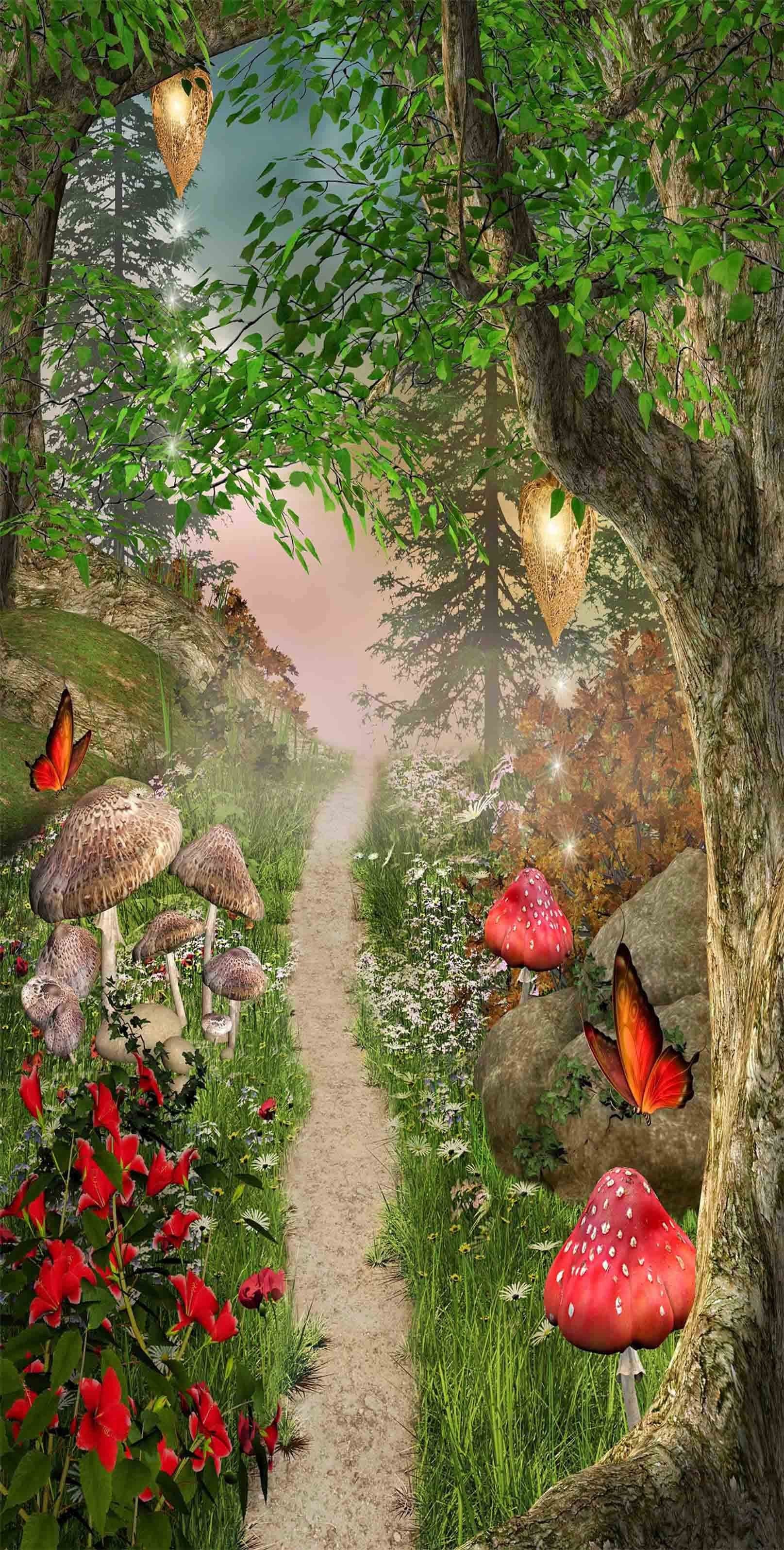 3D Pretty Forest Path 816 Stair Risers Wallpaper AJ Wallpaper